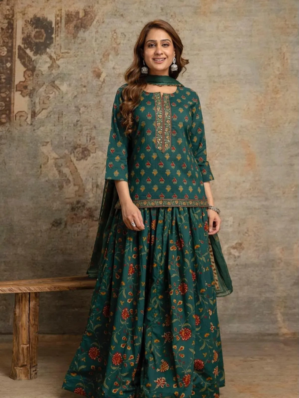 Navratri Special Green Gopi Dress