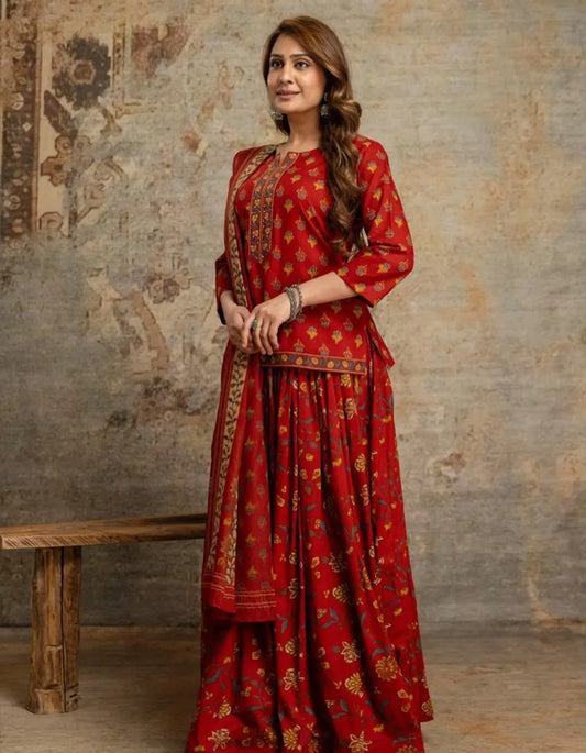 Navratri Special Red Gopi Dress
