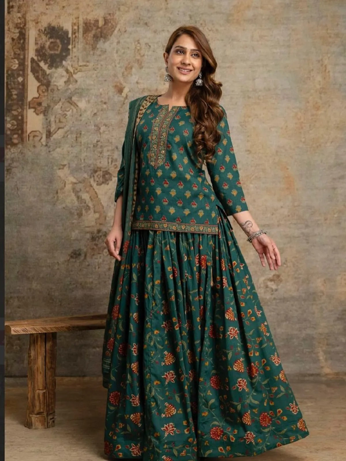 Navratri Special Green Gopi Dress