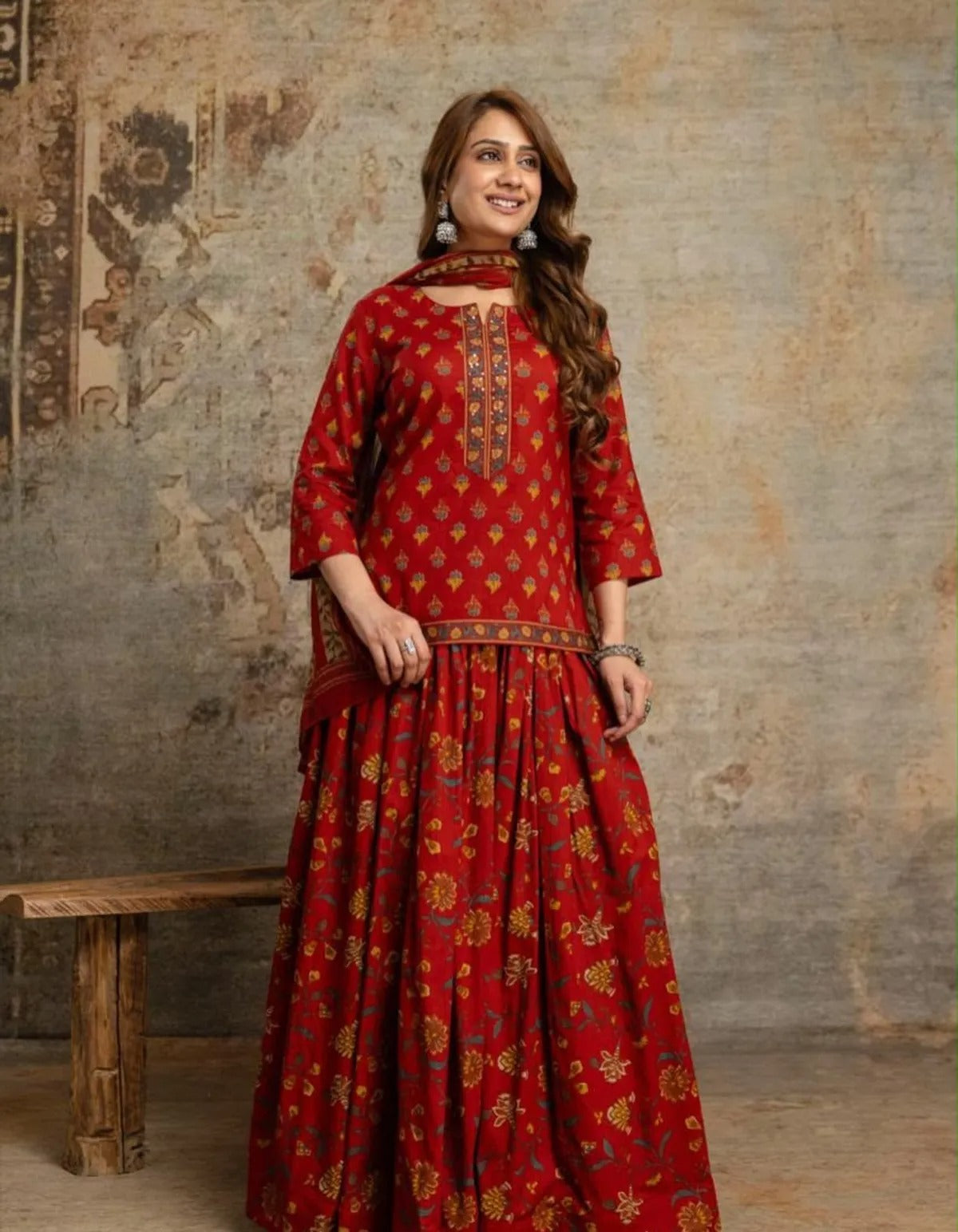 Navratri Special Red Gopi Dress