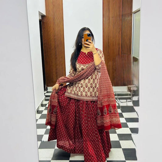Navratri Special Maroon Gopi Dress